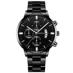 Reloj de pulsera de cuarzo con calendario de lujo de acero inoxidable a la moda para hombre, relojes de negocios para hombre, reloj Montre Homme