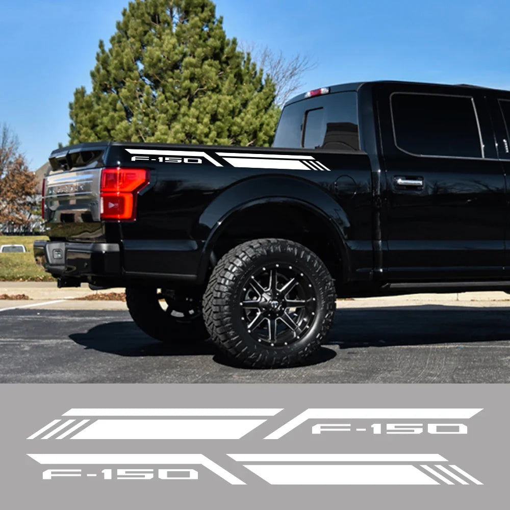 For Ford F150 Raptor Lariat Limited Pickup Bed Side Sticker Car Stripes Style Decor Decal Truck Vinyl Cover Auto Accessories