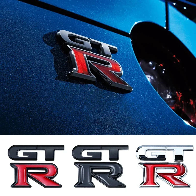 1pcs GTR Car Logo Emblem Metal Stickers R GT Decals Badge Labeling for Nissan Nismo GT-R, R32, R33, R34, R35, 370Z Accessories
