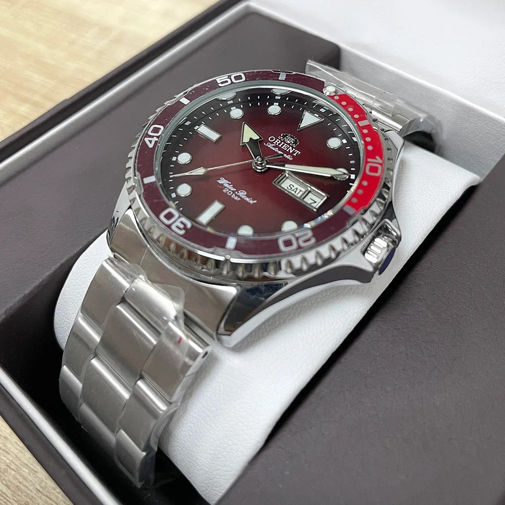 Orient Automatic Diver Watch Men 200M Waterproof Multi-Color Dial Stainless Steel Wristwatch