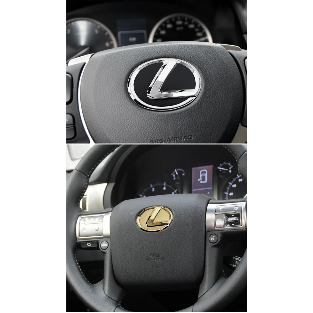 For Lexus ES240 ES250 IS250 LX460 RX270 RX300 RX350 65mm 77mm Metal Steering Wheel Emblem Logo Badge Sticker Decal Accessory