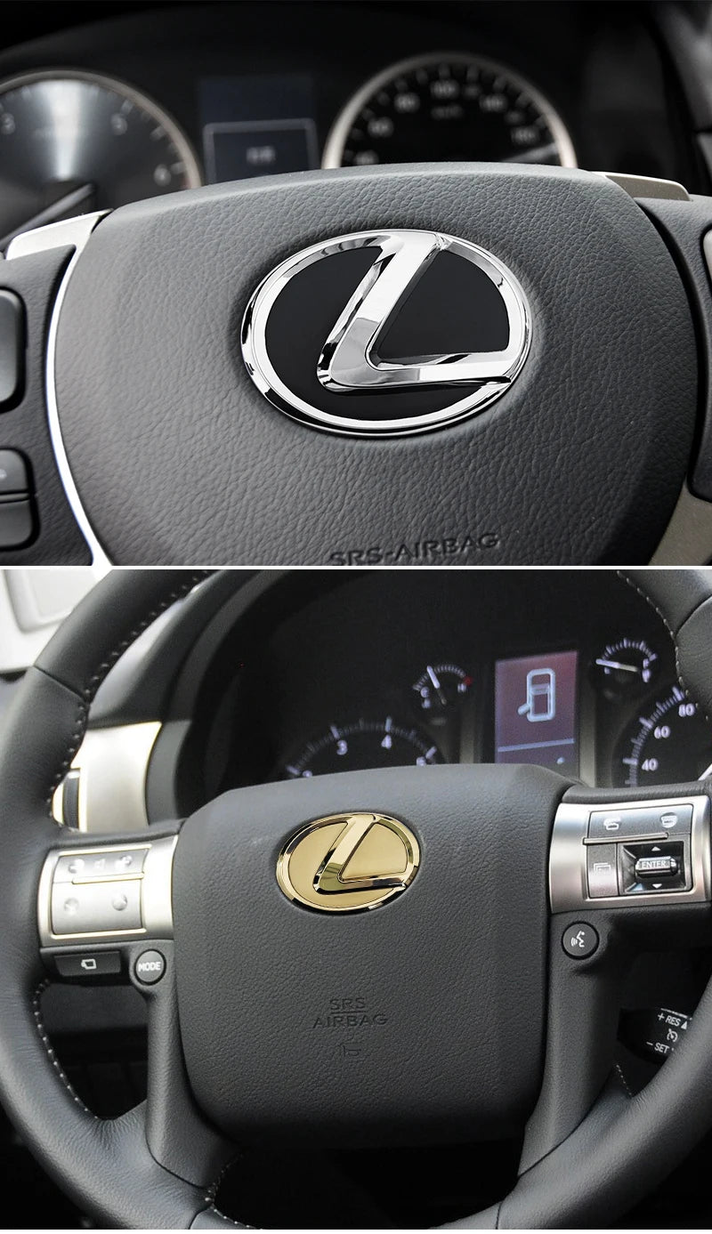 For Lexus ES240 ES250 IS250 LX460 RX270 RX300 RX350 65mm 77mm Metal Steering Wheel Emblem Logo Badge Sticker Decal Accessory