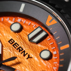 BERNY Automatic Diver Watch for Men Top Luxury Sapphire 316L Steel Blue Dial 200M Waterproof Mechanical Diving Men's Watches