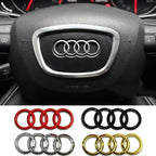 For Audi Alloy Car Steering Wheel Emblem Replaced Sticker A6 A6L A3 A4L A5 A7 A8L A1 Q6 Q7 Q8 TT S5 S7 S8 RS7 RS6 Side Decals