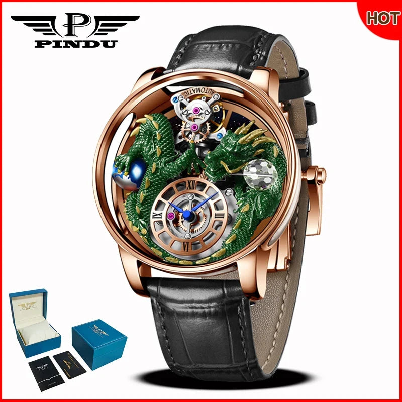PINDU Design 2025 NEW Men Watch Diamond TourbillionTop Brand Luxury Astronomia Quartz Watch Men sapphire glass waterproof Watch
