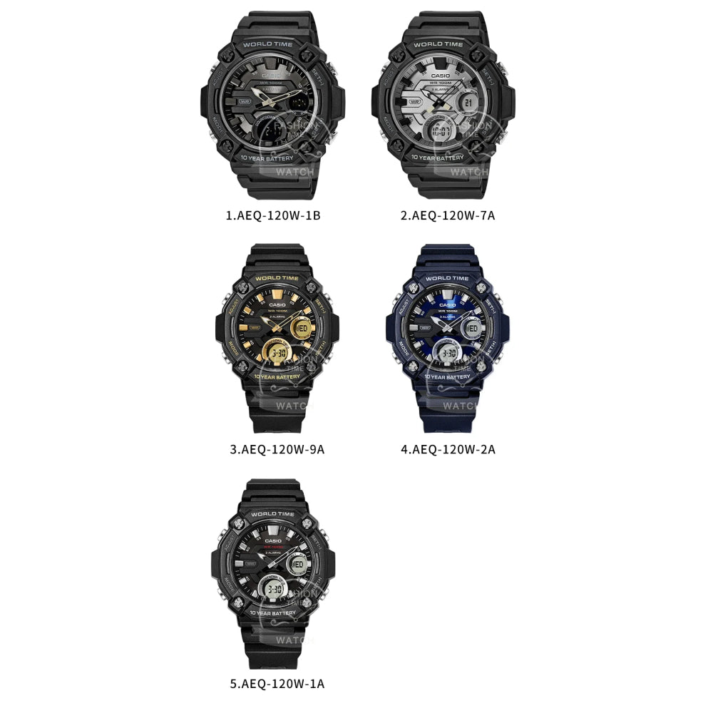Casio Men's Dual display Multi-function electronic watch AEQ-120W series