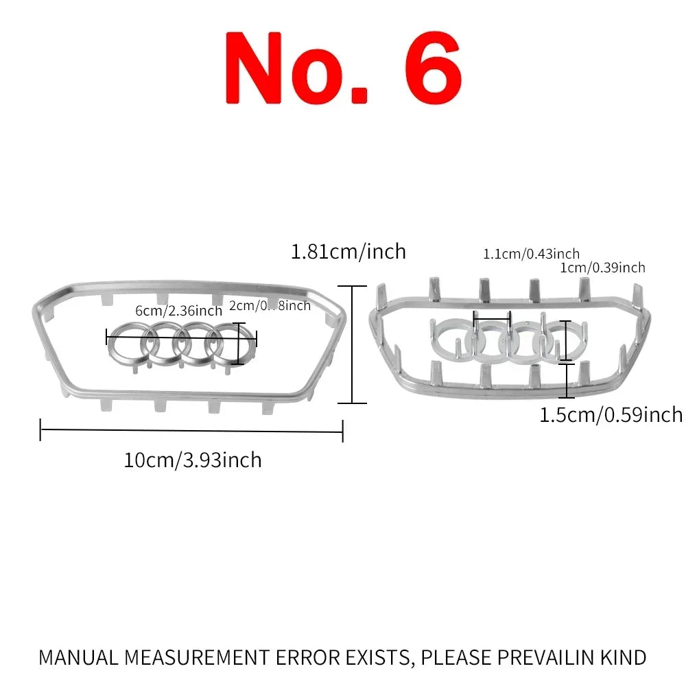Audi Automobile Steering Wheel Logo Bright Frame Strip Electroplated Sticker Emblem For A3 A4 B8 8P B9 8V A5 A6 C7 A7 Q3 Q5 Q7