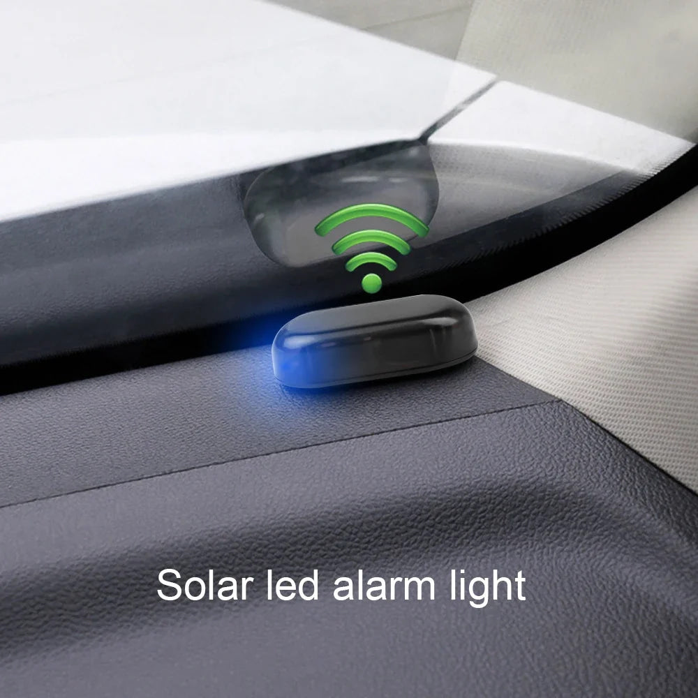 SEAMETAL 1/2 Uds. Luz de alarma simulada alimentada por energía Solar, luz de seguridad falsa inalámbrica para coche, lámpara de advertencia, LED antirrobo intermitente