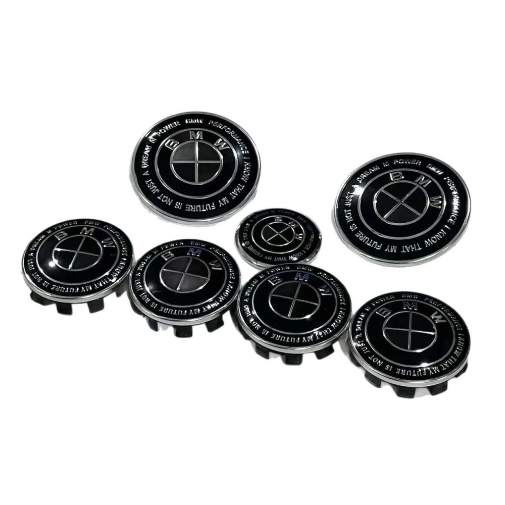 BMW 7Pcs Badge Logo 3D Wheel Center Cap Set Fit E36 E46 E53 E90 E60 E93 E87 G01 G20 E30 X1 X3 X5 X6 X7 F30 F20 Auto Accessories