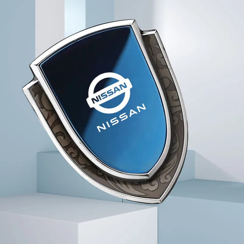 Car Metal Shield Emblem Car Side Fender Body Trunk Badge Sticker for Nissan Qashqai Juke Micra X-Trail Sentra Patrol Accessories