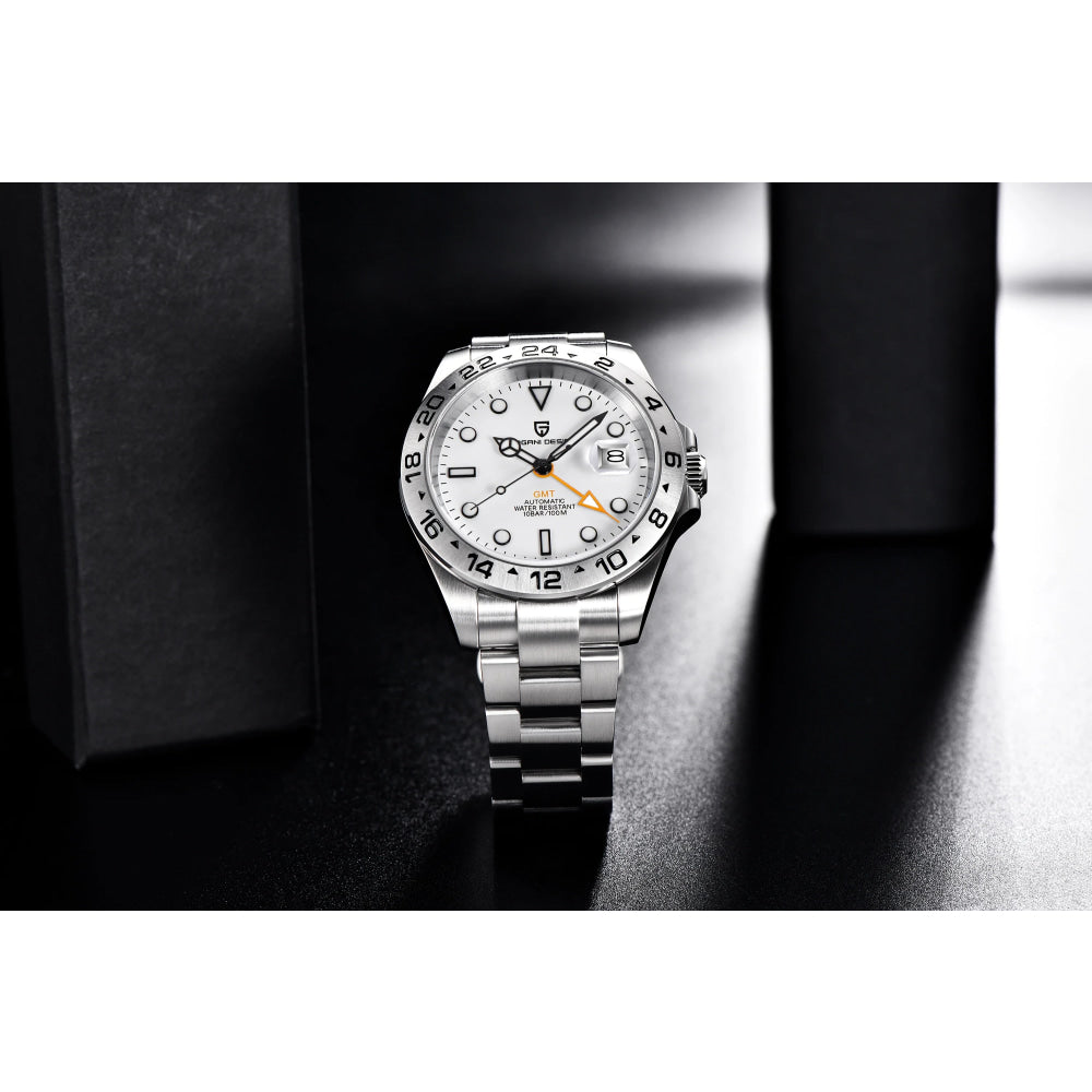 PAGANI DESIGN Vintage 42MM GMT Men's Watch PD1682 Automatic Mechanical Timepiece Sapphire Stainless Steel 100M Waterproof Retro
