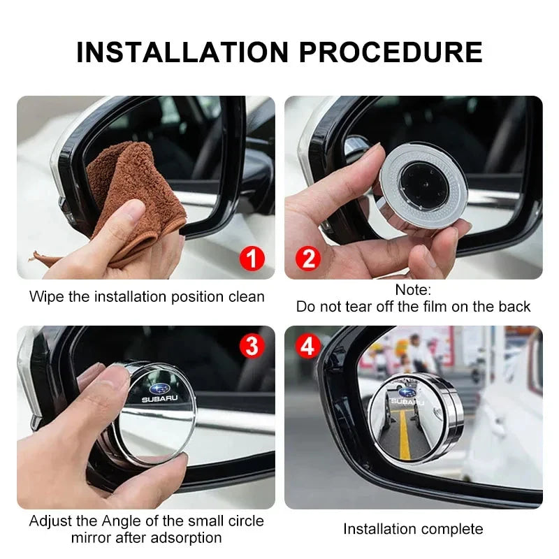 1 Pair 360 Degree Wide Angle Adjustable Car Rear View Mirror For Subaru LEGACY Forester Outback Rally WRX WRC XV Impreza
