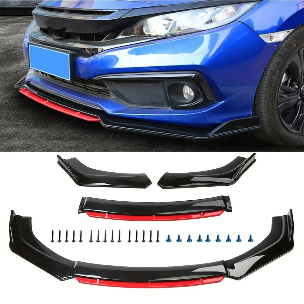 3PCS Universal Car Front Bumper Lip Splitter Lip Body Kit Spoiler Diffuser For BMW For Benz For Audi For VW For Subaru
