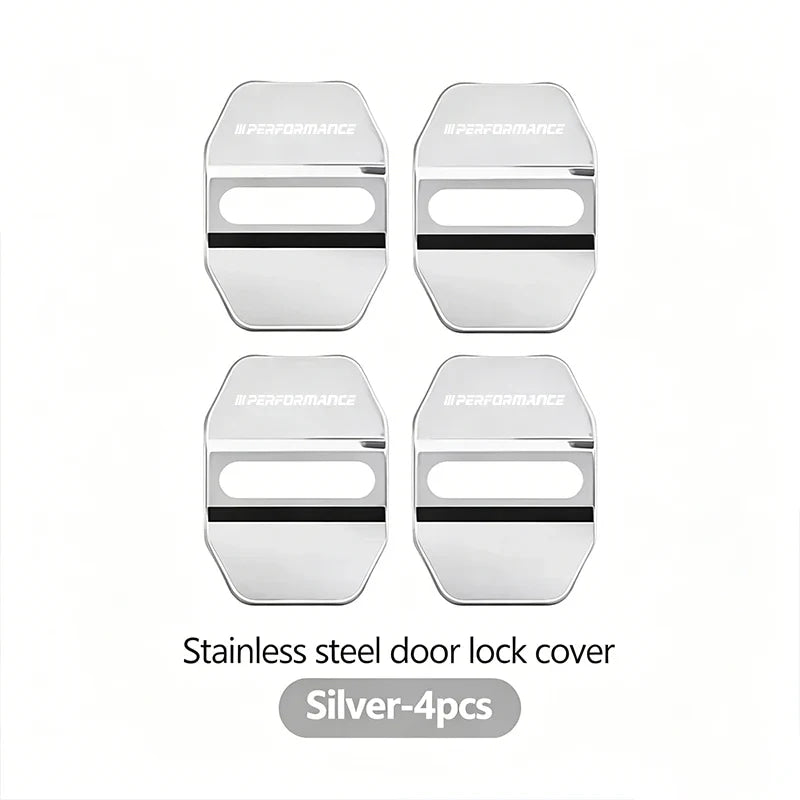 4Pcs Zinc Alloy  Car Door Lock Buckle Protection Cover Anti-Collision Shock Absorbing Cushion Stickers For BMW G80 G06 G07 G42 G
