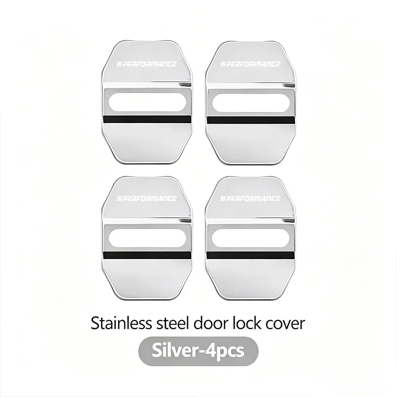 4Pcs Zinc Alloy  Car Door Lock Buckle Protection Cover Anti-Collision Shock Absorbing Cushion Stickers For BMW G80 G06 G07 G42 G