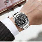 New Men Watch Calendar Business Quartz Watches Mens Top Brand Luxury Sport Waterproof Luminous Stainless Steel Man Wristwatches