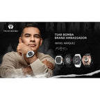 TSAR BOMBA Watch for Men Luxury Brand Tonneau Design Waterproof Clock Stainless Steel Wristwatch Fashion Rectangle Mens Watch