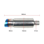 Car Exhaust Pipe Muffler Tail Pipe Universal High Quality Stainless Steel Interface 51 57 64MM Exhaust System End 88mm