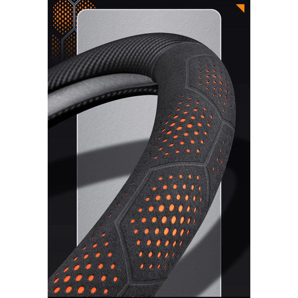 For Chevrolet Cruze Bolt Aveo Spark Onix capti Cavalier Carbon fiber Suede Microfiber Car Steering Wheel Cover Auto Accessories