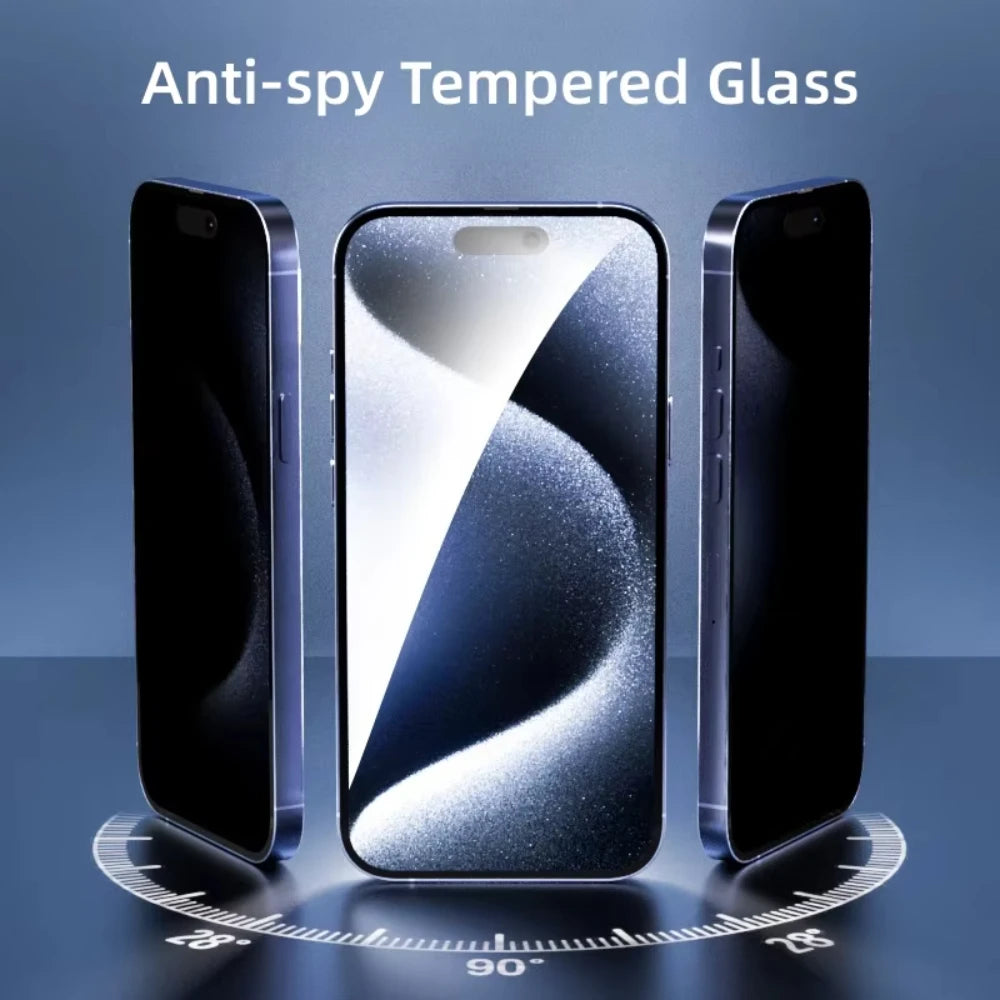 NNBILI 5 uds Protector de pantalla anti-peep para iPhone 16 Pro Max 15Pro 14 Plus13 vidrio templado de privacidad antiarañazos para iPhone 16e