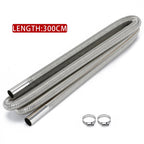 60cm - 300cm Air Diesel Parking Heater Stainless Steel Exhaust Pipe Tube Gas Vent Hose Car Truck VAN With 24mm Bore Car Muffler
