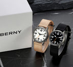 BERNY Full Titanium Watches for Men Super Luminous Sapphire Sports Field Quartz Men's Watch VH31 Wristwatch 5ATM Easy Read