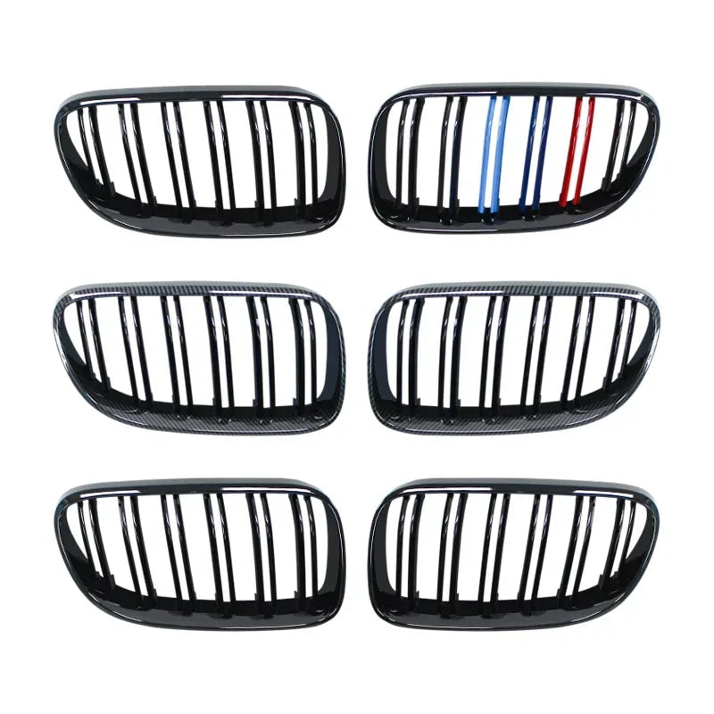 2Pcs Car Style Black Front Kidney Double Slat Grill Grille for-BMW E92 E93 3-Series 328I 335I Coupe LCI 2010-2013