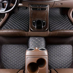 PU Leather Waterproof Universal Car Floor Mats 5Pcs Front & Rear Auto Foot Pad Protector Automobile Interior Carpet Set