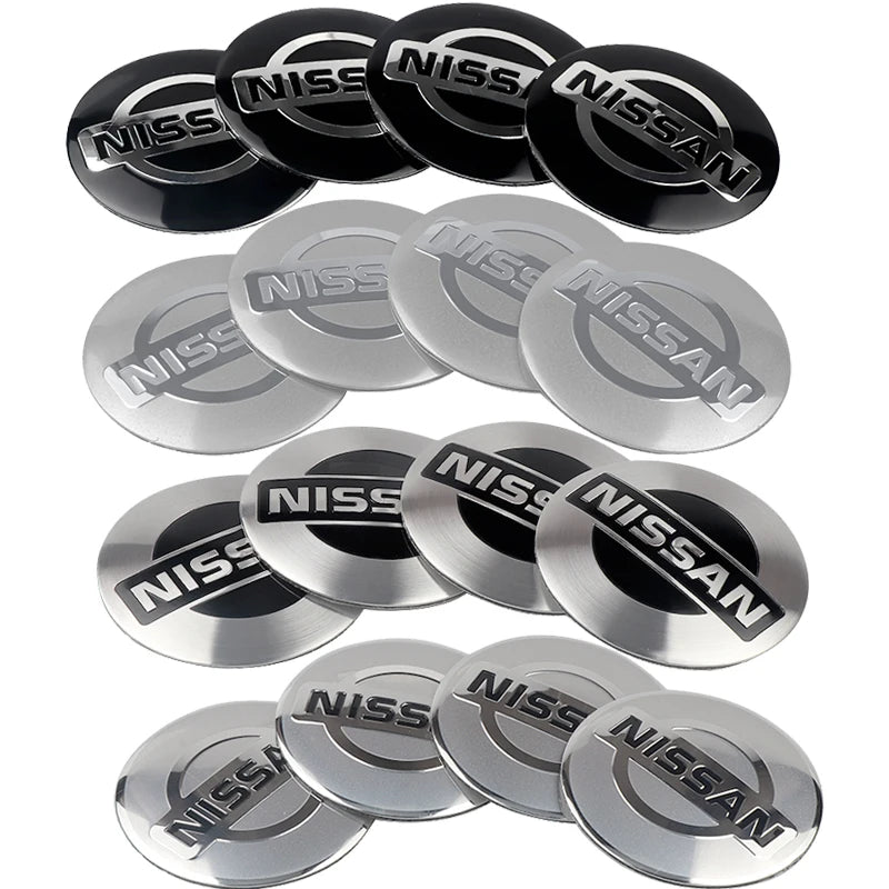 4Pcs 56 60MM Car Emblem Wheel Hub Caps Stickers Hubcap Badge Decals For Nissan Nismo X-trail Almera Tiida Patrol Teana J32 GTR