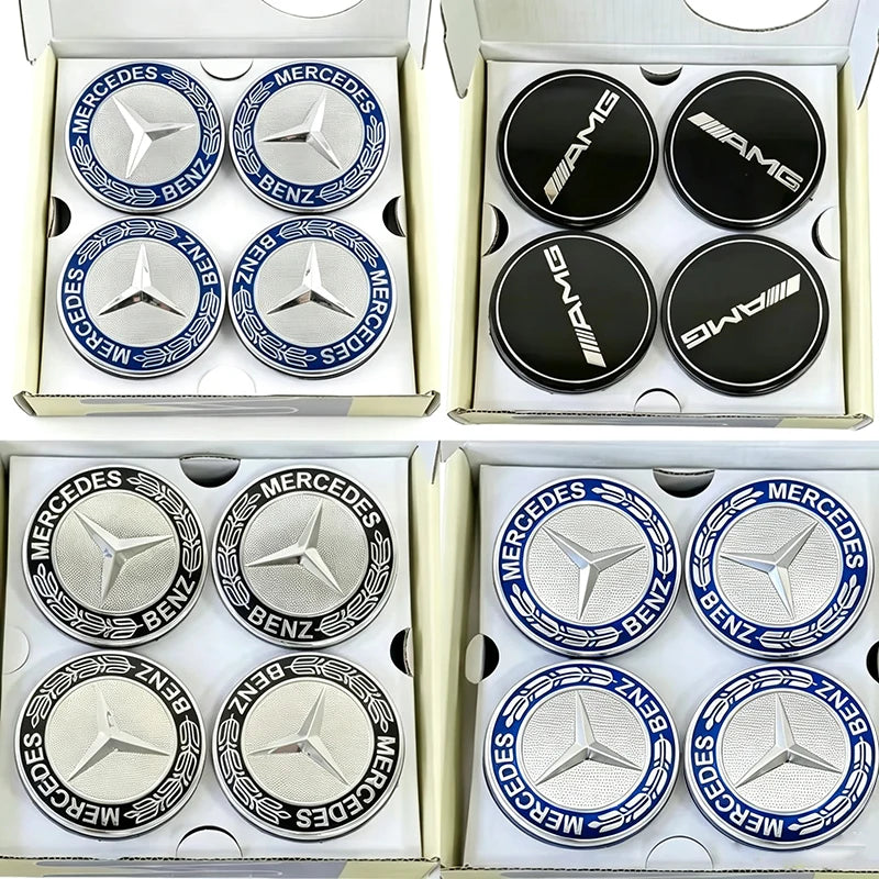 4Pcs 75MM for Mercedes Benz C E A B S Class GLE GLA GLB GLC GLS AMG W203 W204 W205 W176 W177 Floating Car Wheel Hub Center Caps