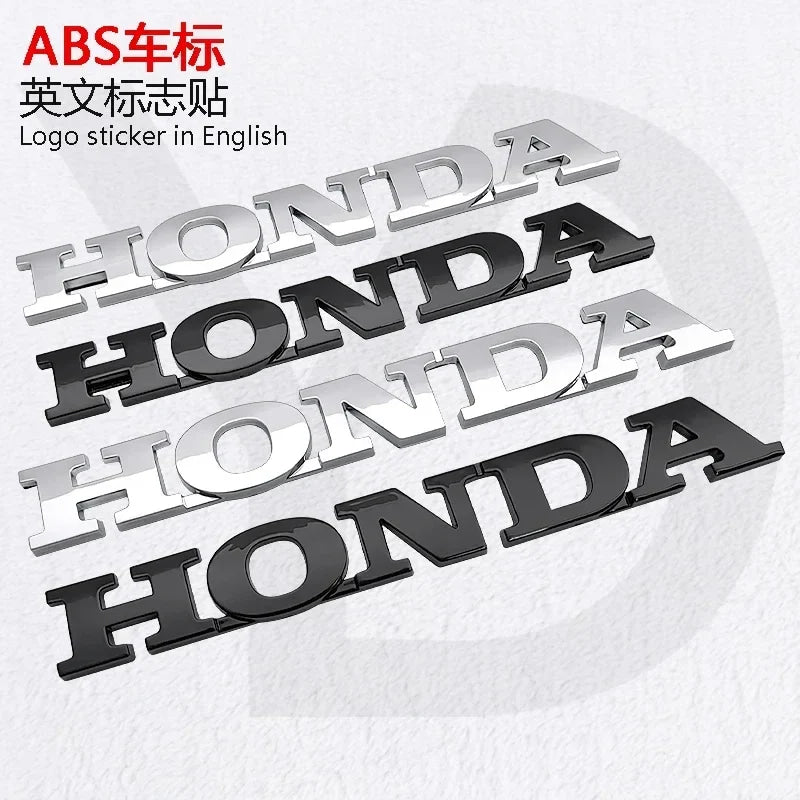 ABS Car 3D Emblem Letter Stickers Rear Tail Trunk Badge for Honda Logo CRV HRV Fit Jazz City Odyssey Jade Vezel NSX Accord Civic
