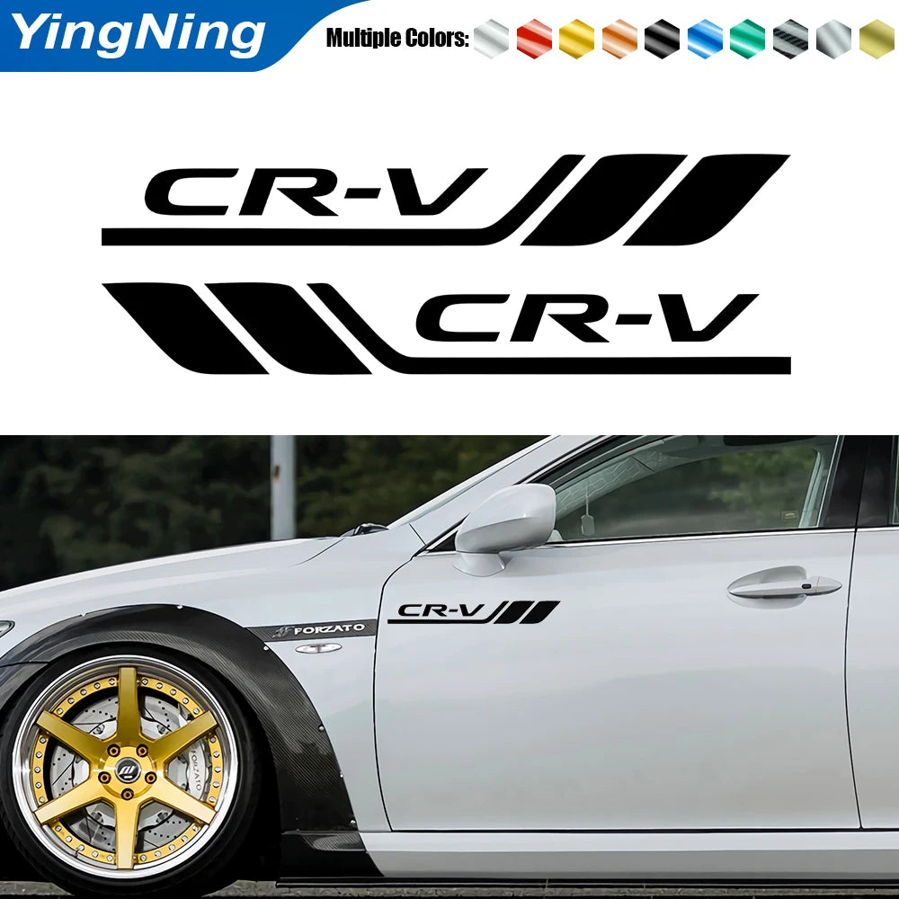 2pcs Car Badge Styling Cars Fender Side Bumper Leaf Plate Side Decorative Stickers For Honda CR-V Auto Vinyl Decal Accessories