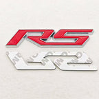 3D Metal RS Logo Sticker Front Grill Emblem Rear Trunk Badge For Chevrolet Onix Blazer lumina Camaro Cruze Monza Car Accessories