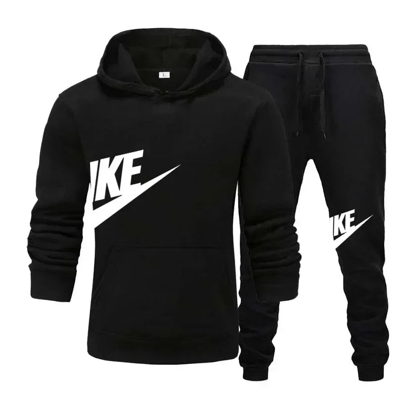 Men's casual sports suit, fashion new men's and women's sports hoodie + pants 2 sets, autumn and winter warm sportswear suit