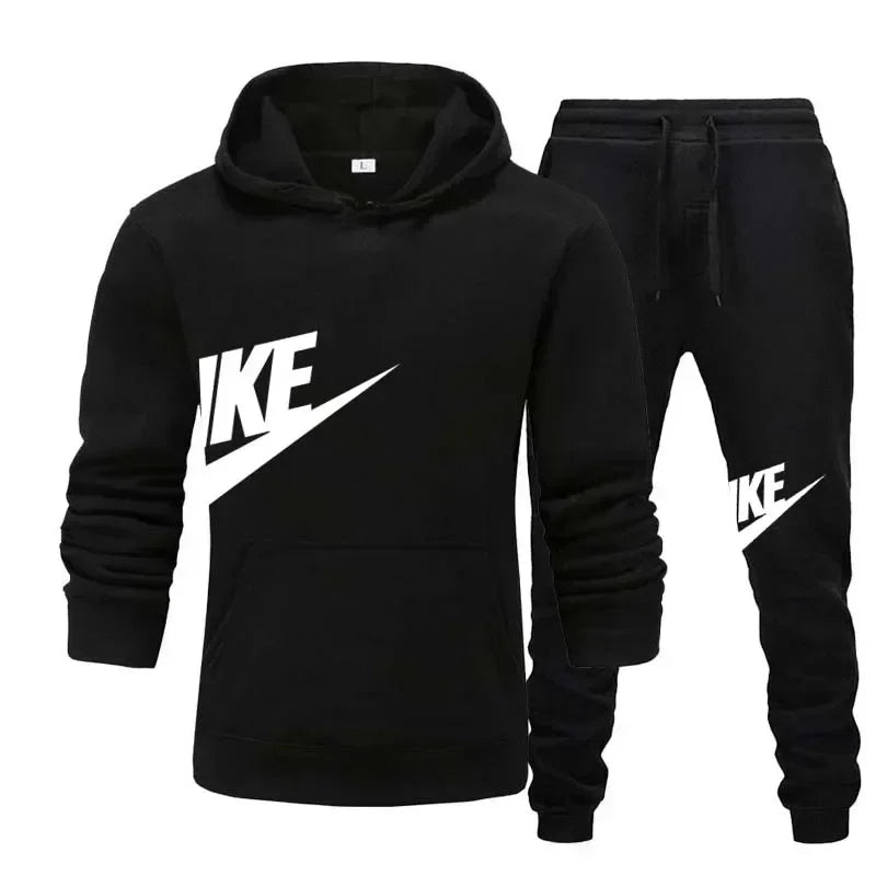 Men's casual sports suit, fashion new men's and women's sports hoodie + pants 2 sets, autumn and winter warm sportswear suit