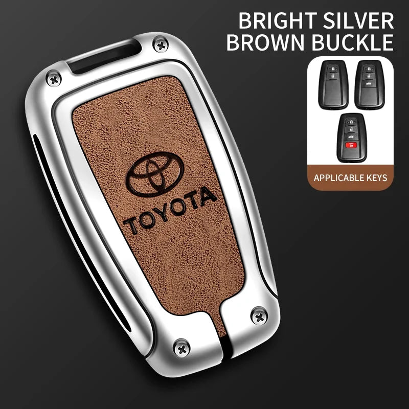 Car Key Case Bag Cover Shell For Toyota CHR Prado 2017 2018 Prius Camry Corolla RAV4 2017 2018 2019 2020 Protector Accessories