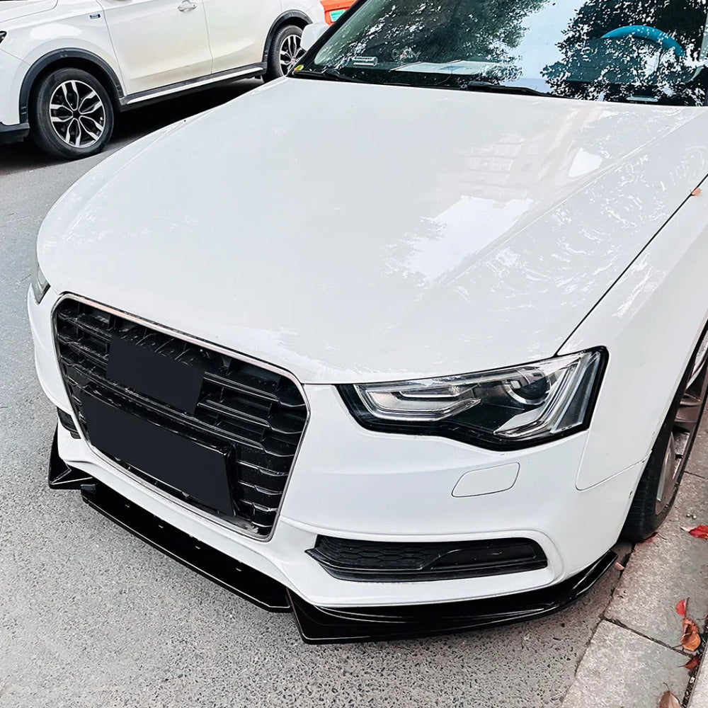 3Pcs Front Bumper Splitter Spoiler Lip For Audi A5 S-Line S5 2012- 2017 Glossy Black Front Bumper Spoiler Diffuser Body Kit