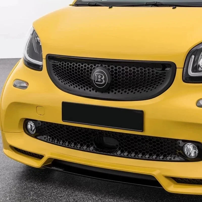 12.9cm Support Acc Car Front Grill Emblem Badge with B Logo for Smart BRABUS W453 2015-2019 Modify Badge Accessories