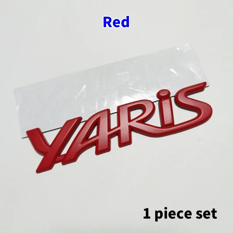 3D Metal Yaris Logo Emblem Badge Matte black Chrome Plated Trunk Letter Sticker For Toyota Yaris Car Exterior Decor Accessories