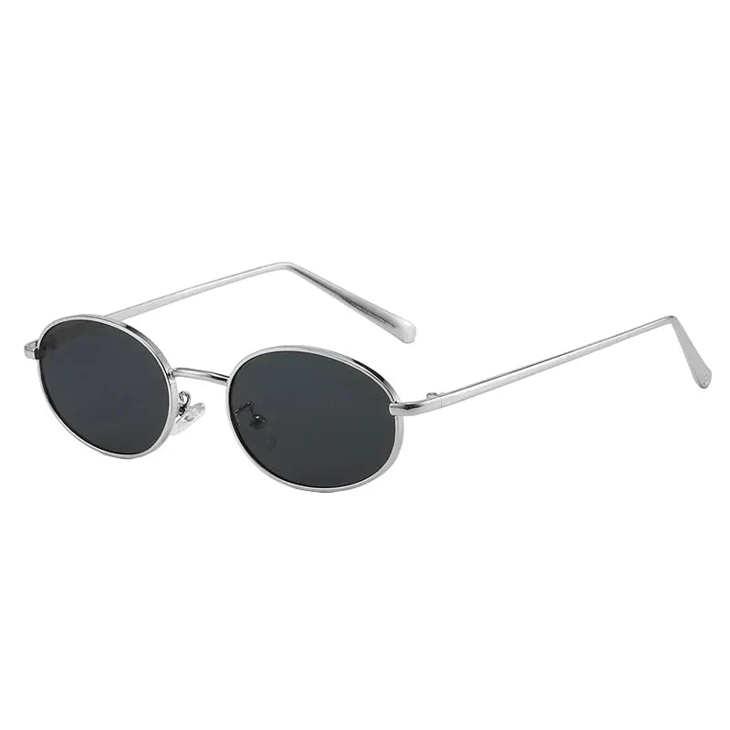 SHAUNA Gafas de sol retro con montura metálica ovalada pequeña para mujer UV400 Gafas de sol punk para hombre