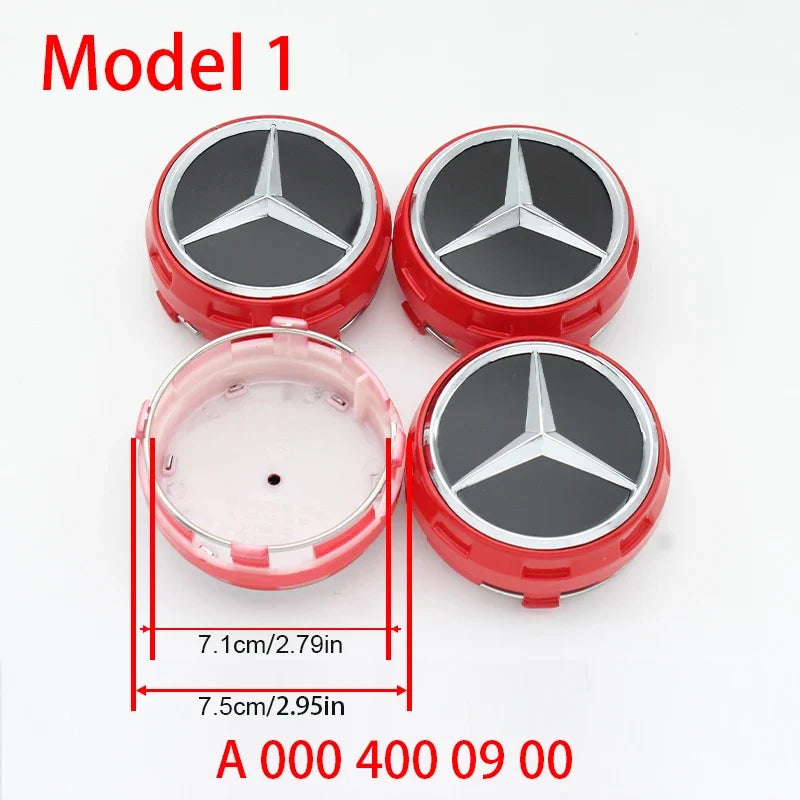 4Pcs 60mm 75mm Car Wheel Center Hub For Mercedes Benz AMG class W205 W203 GLC GLK W206 W220 W211 A180 Cap Rim Cover Accessories