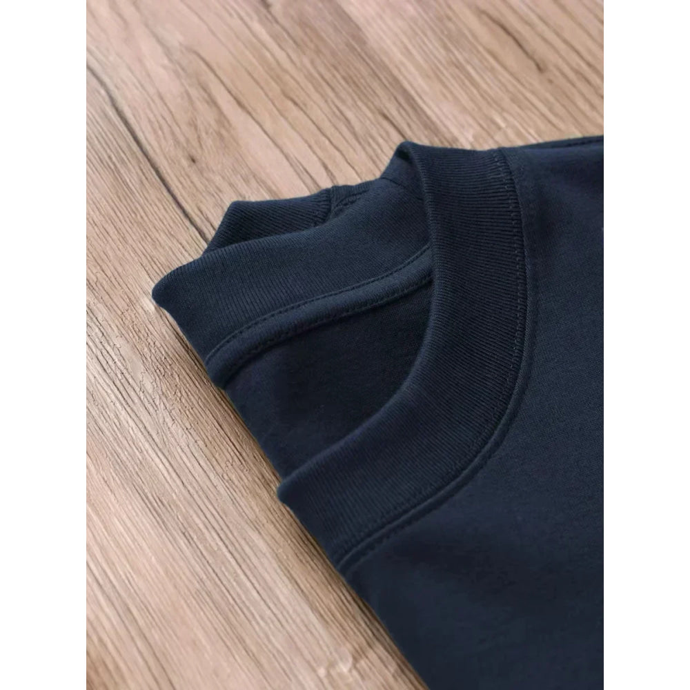 Summer Men's Sports Casual Loose Breathable 100%Pure Cotton Letter Printed Round Neck T-shirt Sports Fitness Short Sleeved Shirt