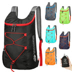 Mochila plegable multifuncional para exteriores, bolsa deportiva de tela de nailon impermeable y ligera de alta densidad para acampar, senderismo y viajes