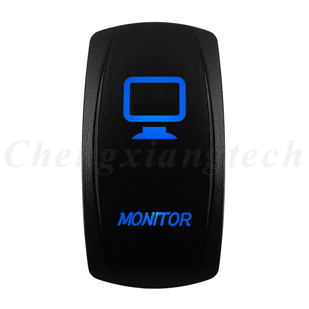 12V 20A Blue Led Car Boat Laser Rocker Switch ON OFF, (ON) OFF, ON OFF ON, (ON) OFF ON, (ON) OFF (ON) Waterproof