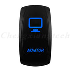 12V 20A Blue Led Car Boat Laser Rocker Switch ON OFF, (ON) OFF, ON OFF ON, (ON) OFF ON, (ON) OFF (ON) Waterproof
