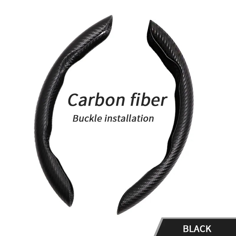 Universal Suede / Nappa Leather Car Steering Wheel Cover 38CM Breathable O/D Shape Protector Non-Slip Auto Interior Accessories