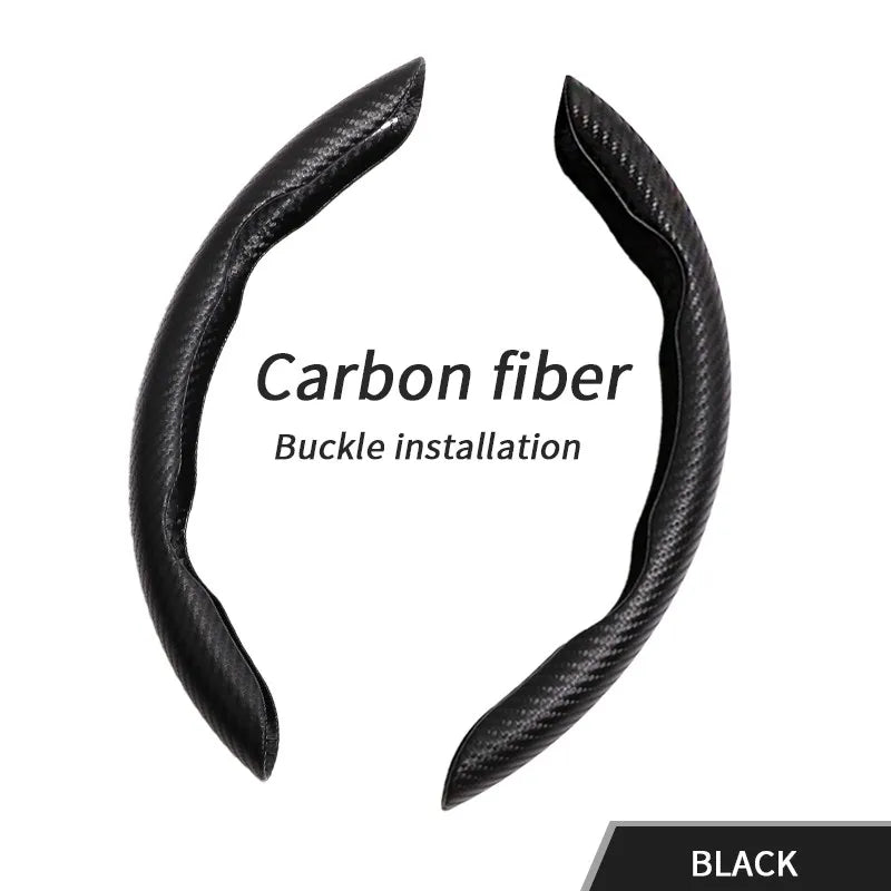 Universal Suede / Nappa Leather Car Steering Wheel Cover 38CM Breathable O/D Shape Protector Non-Slip Auto Interior Accessories