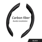 Universal Suede / Nappa Leather Car Steering Wheel Cover 38CM Breathable O/D Shape Protector Non-Slip Auto Interior Accessories