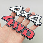 3D Metal Car Logo 4WD 4X4 Emblem Badge for Toyota Subaru Honda Jeep SUV Off Road Chrome Black Sticker Accessories