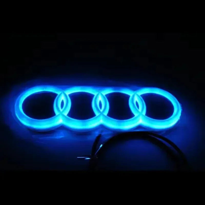 AUDI 4D Refitted LED Lamp Car Front Grill 4Ring Logo Light For A3 A4 A5 A6 A7 A8 S3 S4 S5 S6 S7 Q3 Q5 Q7 Decoration Accessories